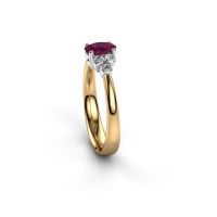 Afbeelding van Verlovingsring Lucy 1<br/>585 goud<br/>Rhodoliet 6x4 mm