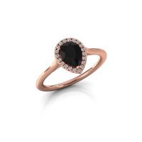 Image of Engagement ring seline per 1<br/>585 rose gold<br/>Black diamond 1.10 crt