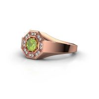 Image of Men's ring jaap<br/>585 rose gold<br/>Peridot 5 mm