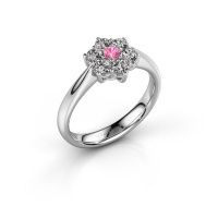 Afbeelding van Promise ring Chantal 1 585 witgoud roze saffier 2.7 mm