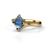 Afbeelding van Ring Nora<br/>585 goud<br/>Blauw topaas 8x6 mm