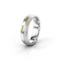 Image of Wedding ring WH0206L25APM<br/>950 platinum ±5x1.7 mm<br/>Yellow sapphire