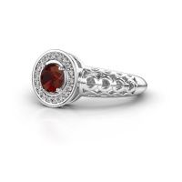 Afbeelding van Ring Katalina<br/>585 witgoud<br/>Granaat 5 mm