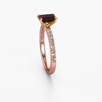Image of Engagement Ring Crystal Eme 2<br/>585 rose gold<br/>Garnet 6.5x4.5 mm