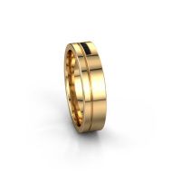 Image of Wedding ring WH0307L15AP<br/>585 gold ±5x1.7 mm<br/>Black diamond