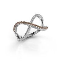 Afbeelding van Ring Alycia 2 950 platina bruine diamant 0.45 crt