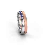 Afbeelding van Trouwring WH0209L25APM 585 rosé goud saffier ±5x1.7 mm