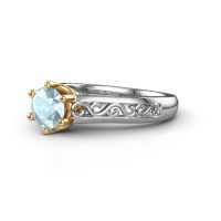 Image of Engagement ring shan<br/>585 white gold<br/>Aquamarine 6 mm