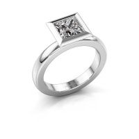 Image of Stacking ring Trudy Square 950 platinum zirconia 6 mm