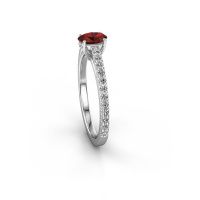 Bild von Verlobungsring haley ovl 2<br/>950 Platin<br/>Granat 6x4 mm