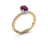 Image of Engagement ring saskia 1 ovl<br/>585 gold<br/>Rhodolite 7x5 mm