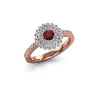 Image of Engagement ring Shanelle<br/>585 rose gold<br/>Garnet 4 mm