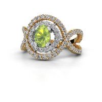 Image de Bague Chau<br/>585 or jaune<br/>Péridot 7x5 mm
