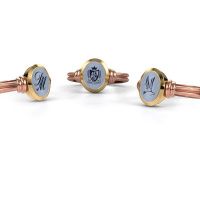 Image of Signet ring brenda 1<br/>585 rose gold<br/>Light blue sardonyx 10x8 mm