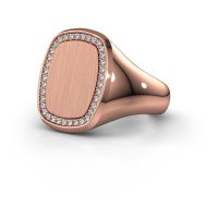 Image of Men's ring floris cushion 4<br/>585 rose gold<br/>diamond 0.278 crt