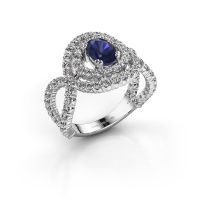 Image de Bague Chau<br/>950 platine<br/>Saphir 7x5 mm
