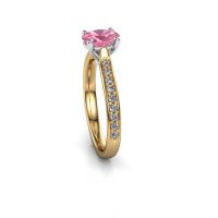 Afbeelding van Verlovingsring Mignon ovl 2 585 goud roze saffier 7x5 mm