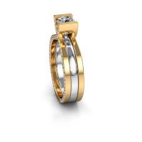 Image de Bague de fiançailles kenisha<br/>585 or jaune<br/>diamant synthétique 1.01 crt