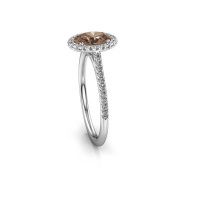 Image of Engagement ring seline ovl 2<br/>950 platinum<br/>brown diamond 0.981 crt