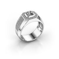 Image of Men's ring Pavan 375 white gold zirconia 5 mm