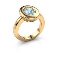 Afbeelding van Ring Selene 1 585 goud aquamarijn 9x7 mm