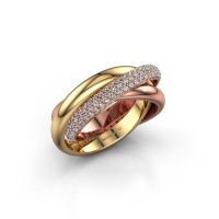 Afbeelding van Ring Trinity 2<br/>585 rosé goud<br/>Zirkonia 1 mm