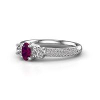 Image of Engagement Ring Marielle Ovl<br/>585 white gold<br/>Rhodolite 6.5x4.5 mm