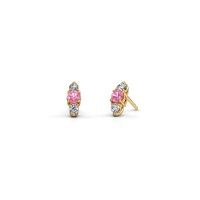Image of Earrings amie<br/>585 gold<br/>Pink sapphire 4 mm
