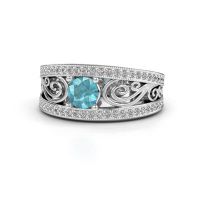 Image of Ring Julliana<br/>585 white gold<br/>Blue topaz 5 mm