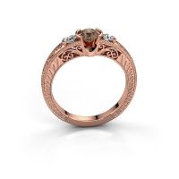 Afbeelding van Promise ring Tasia<br/>585 rosé goud<br/>Bruine diamant 0.70 crt