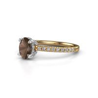 Image of Engagement ring saskia 1 ovl<br/>585 gold<br/>Smokey quartz 7x5 mm