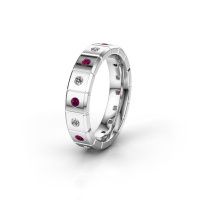 Image of Weddings ring WH2055L15DP<br/>585 white gold ±5x2.4 mm<br/>Rhodolite