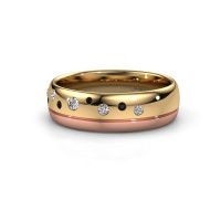Image of Wedding ring WH0317L36AP<br/>585 gold ±6x1.7 mm<br/>Black diamond