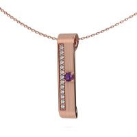 Image de Collier Vicki<br/>585 or rose<br/>Améthyste 3 mm