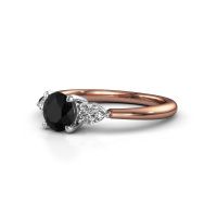 Afbeelding van Verlovingsring Chanou RND 585 rosé goud zwarte diamant 1.26 crt