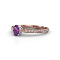 Bild von Verlobungsring haley ovl 2<br/>585 Roségold<br/>Amethyst 6x4 mm