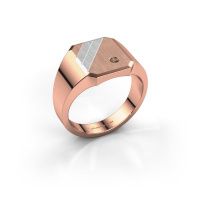 Afbeelding van Zegelring Patrick 2<br/>585 rosé goud<br/>Bruine diamant 0.03 crt
