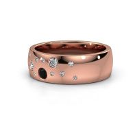 Image of Wedding ring WH0141L26BP<br/>585 rose gold ±7x2 mm<br/>Black diamond