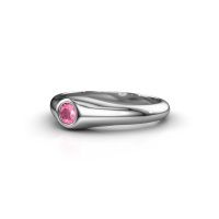 Image of Pinky ring thorben<br/>585 white gold<br/>Pink sapphire 4 mm