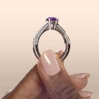 Image of Engagement ring Ruby rnd 585 white gold amethyst 5.7 mm