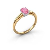 Bild von Verlobungsring haley ovl 1<br/>585 Gold<br/>Pink Saphir 7x5 mm