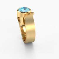 Afbeelding van Ring Nakia 585 goud blauw topaas 8 mm
