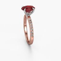 Image of Engagement Ring Crystal Ovl 2<br/>585 rose gold<br/>Ruby 9x7 mm