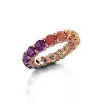 Bild von Vorsteckring heddy rnd 4.0<br/>585 Roségold<br/>rainbow saphir 1 4 mm