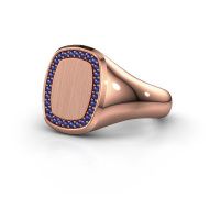 Image of Men's ring floris cushion 3<br/>585 rose gold<br/>Sapphire 1.2 mm