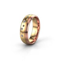 Afbeelding van Trouwring WH0317L36AP 585 goud bruine diamant ±6x1.7 mm