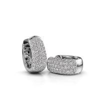 Image of Hoop earrings Danika 8.5 B 585 white gold lab grown diamond 1.554 crt