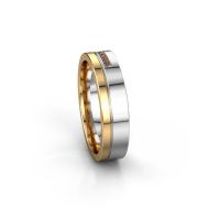 Image of Wedding ring WH0307L15AP<br/>585 white gold ±5x1.7 mm<br/>Brown diamond