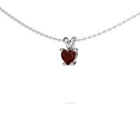 Image of Necklace Sam Heart 950 platinum garnet 5 mm