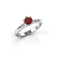 Image de Bague de fiançailles Tiffy 1<br/>585 or blanc<br/>Rubis 5 mm